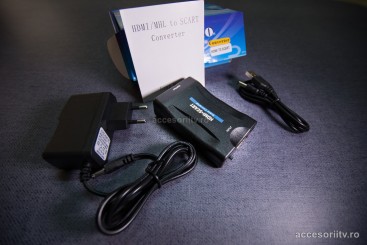 Convertor adaptor HDMI la SCART, PAL / NTSC  (video + audio)